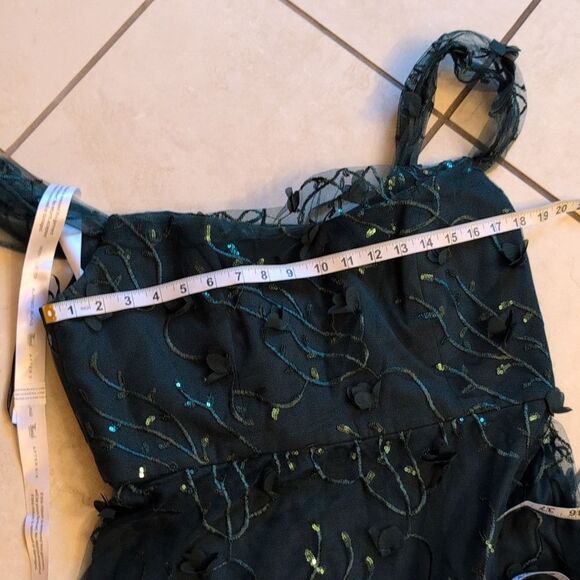 NWT Dessy Collection Birch 3D Sequin Embroidery Dress Evergreen Green size 16 - Picture 10 of 15